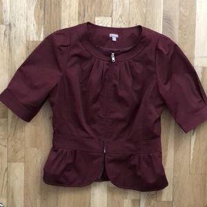 Burgundy peplum jacket
